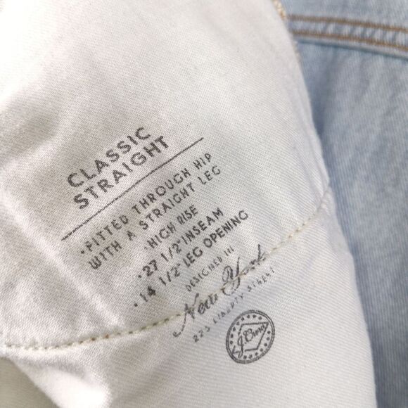 J.CREW Women’s Light Wash Classic Straight Jeans Size 32 High Rise Cotton Denim - Picture 8 of 13